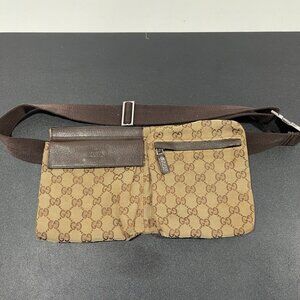 Gucci Waist Bag GG Canvas Brown (124475)